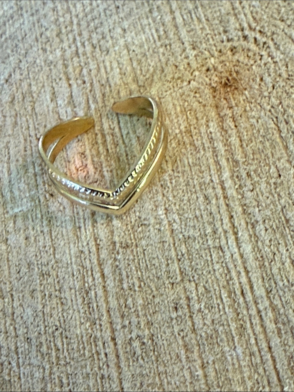 Gold Chevron Adjustable Stack Ring - Picture 6 of 7